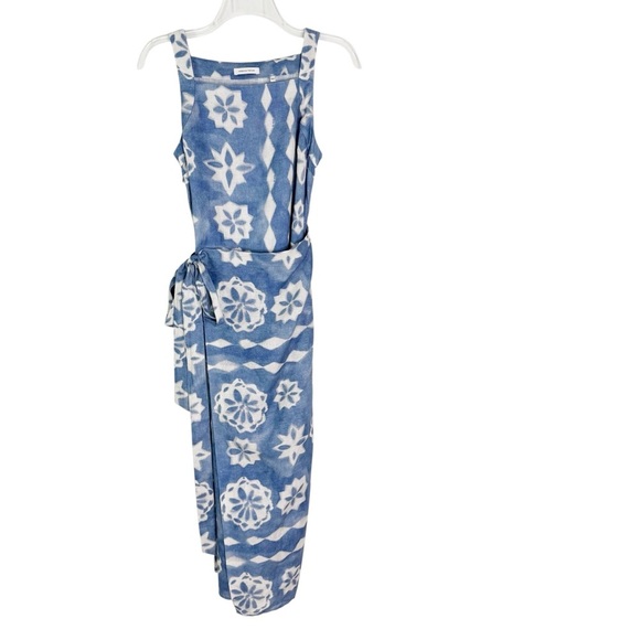 Rebecca Taylor Linen Paper Fleur Whisper Midi Dress Blue Size XS - Picture 7 of 14